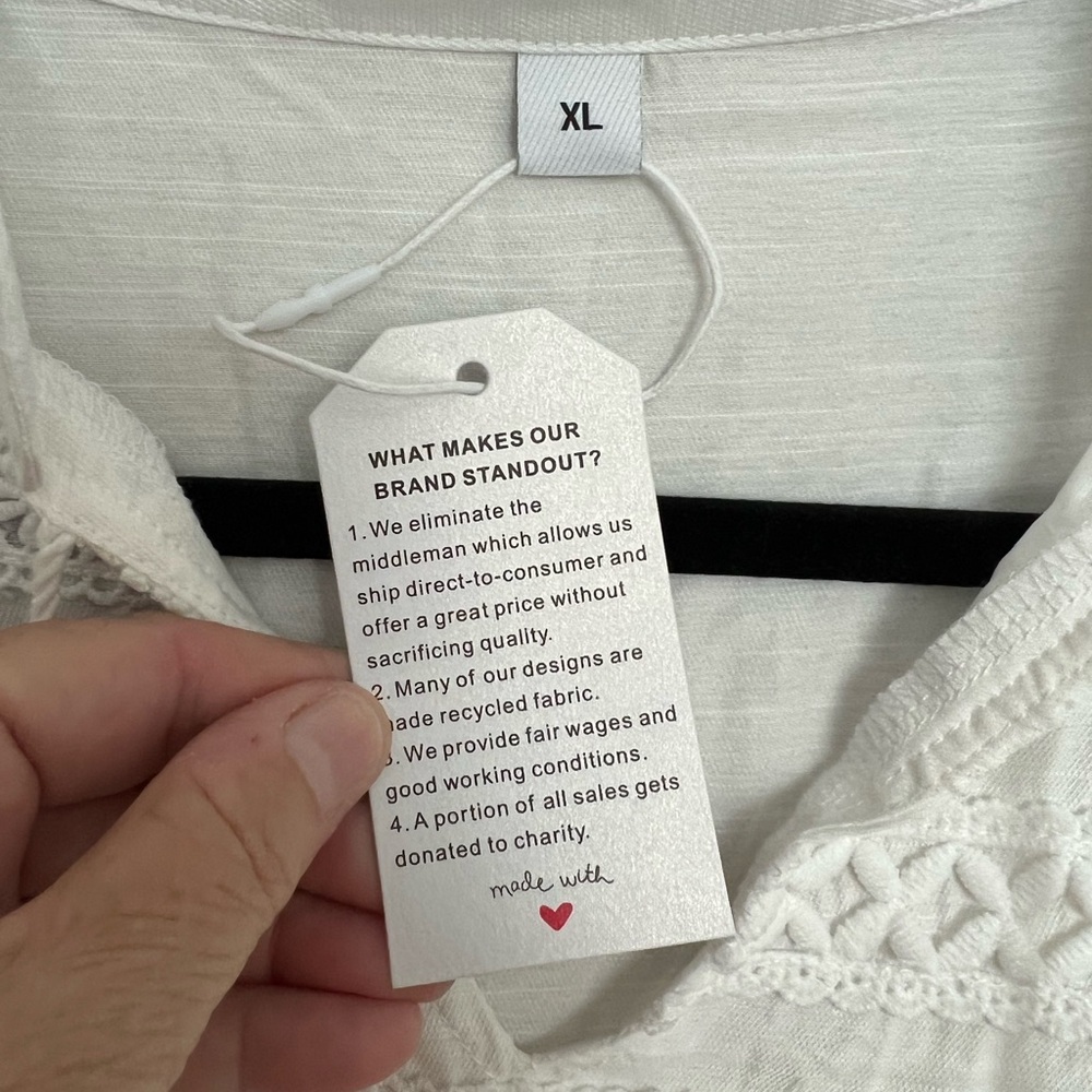 NWT Made With Love Adorable white summer dress Size XL - Picture 6 of 7